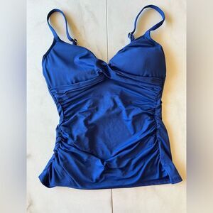 Nwot Ralph Laurenroyal blue ruched Tankini swim top
